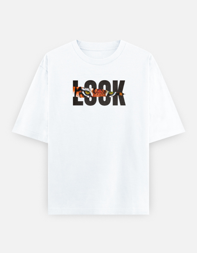 Look Print Oversized Classic T-Shirt - Image 4