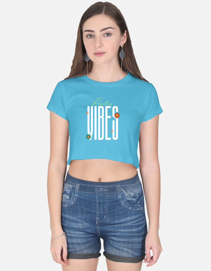 Positive Vibes Print Crop Top - Image 6