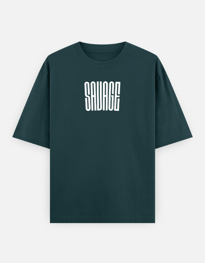Savage Print Oversized Classic T-Shirt - Image 9