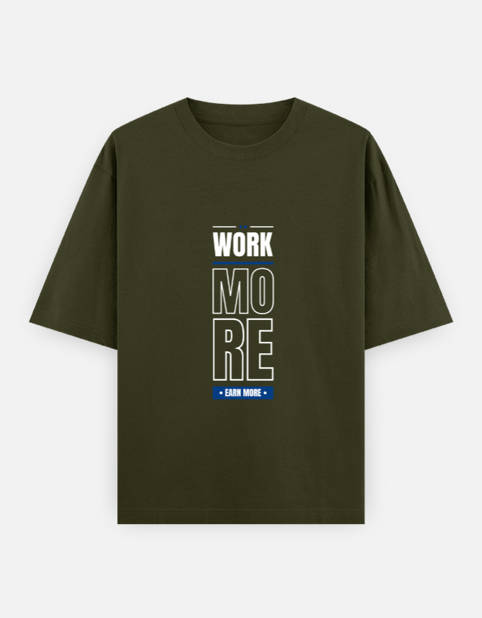 Work More Print Oversized Classic T-Shirt - Image 9