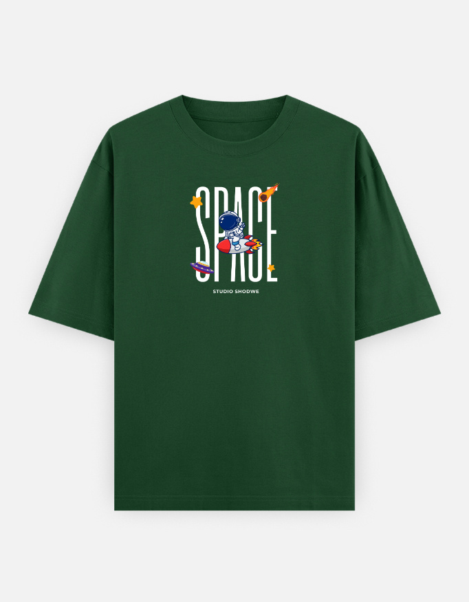 Space Print Oversized Classic T-Shirt - Image 16