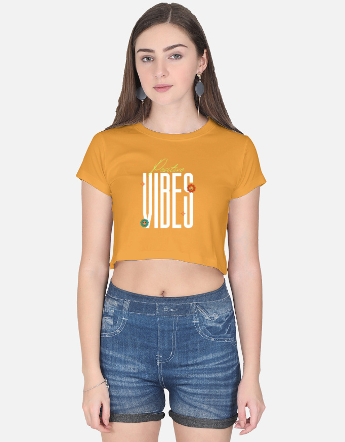 Positive Vibes Print Crop Top - Image 5