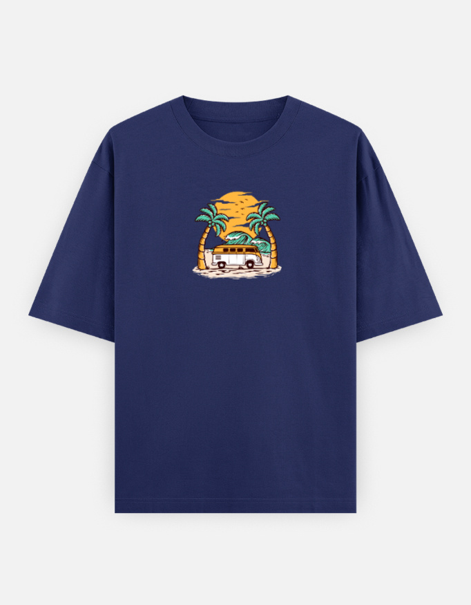 Summer Vibes Print Oversized Classic T-Shirt - Image 5