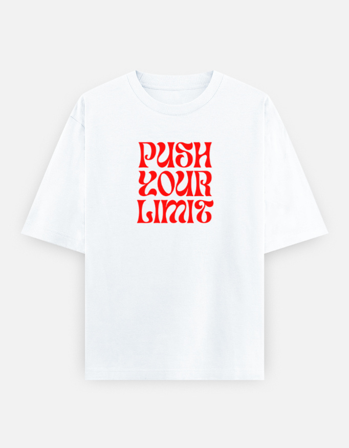 Push Your Limit Print Oversized Classic T-Shirt - Image 6