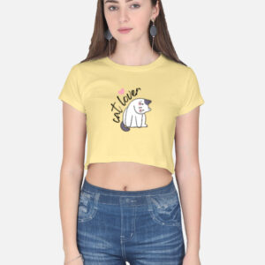 Cat Print Crop Top