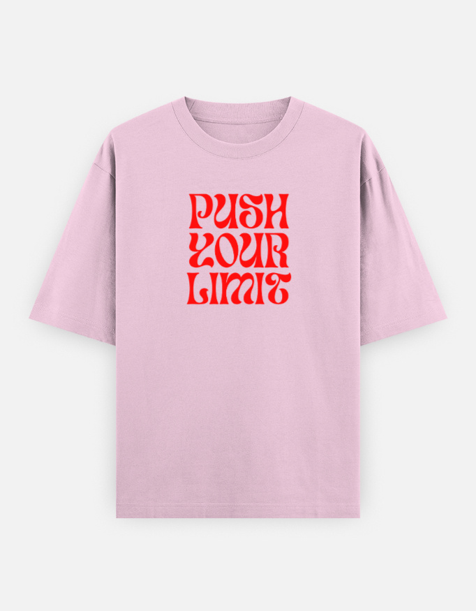 Push Your Limit Print Oversized Classic T-Shirt - Image 5