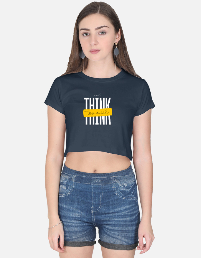 Think Too Much Print Crop Top - Image 8