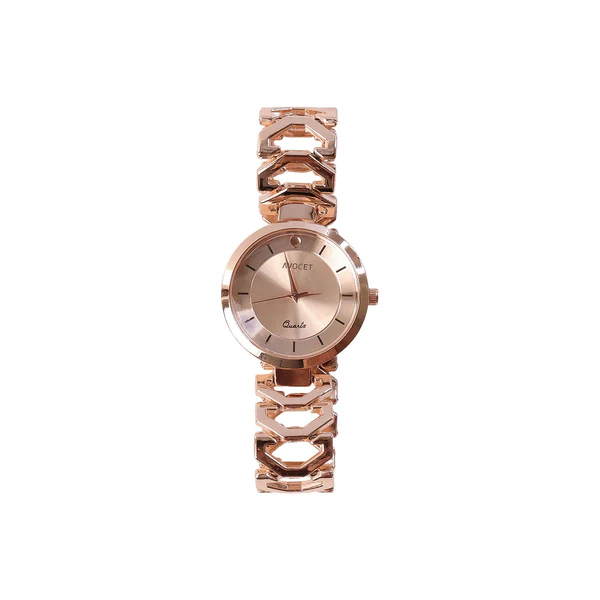 Elegant Rose Gold Analog Wrist Watch with Designer Bracelet Strap for Women - Image 4