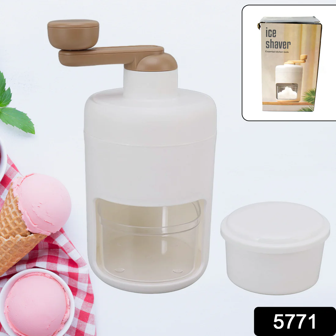 Portable Gola Maker and Ice Crusher | Manual Shaved Ice & Smoothie Machine - Image 3