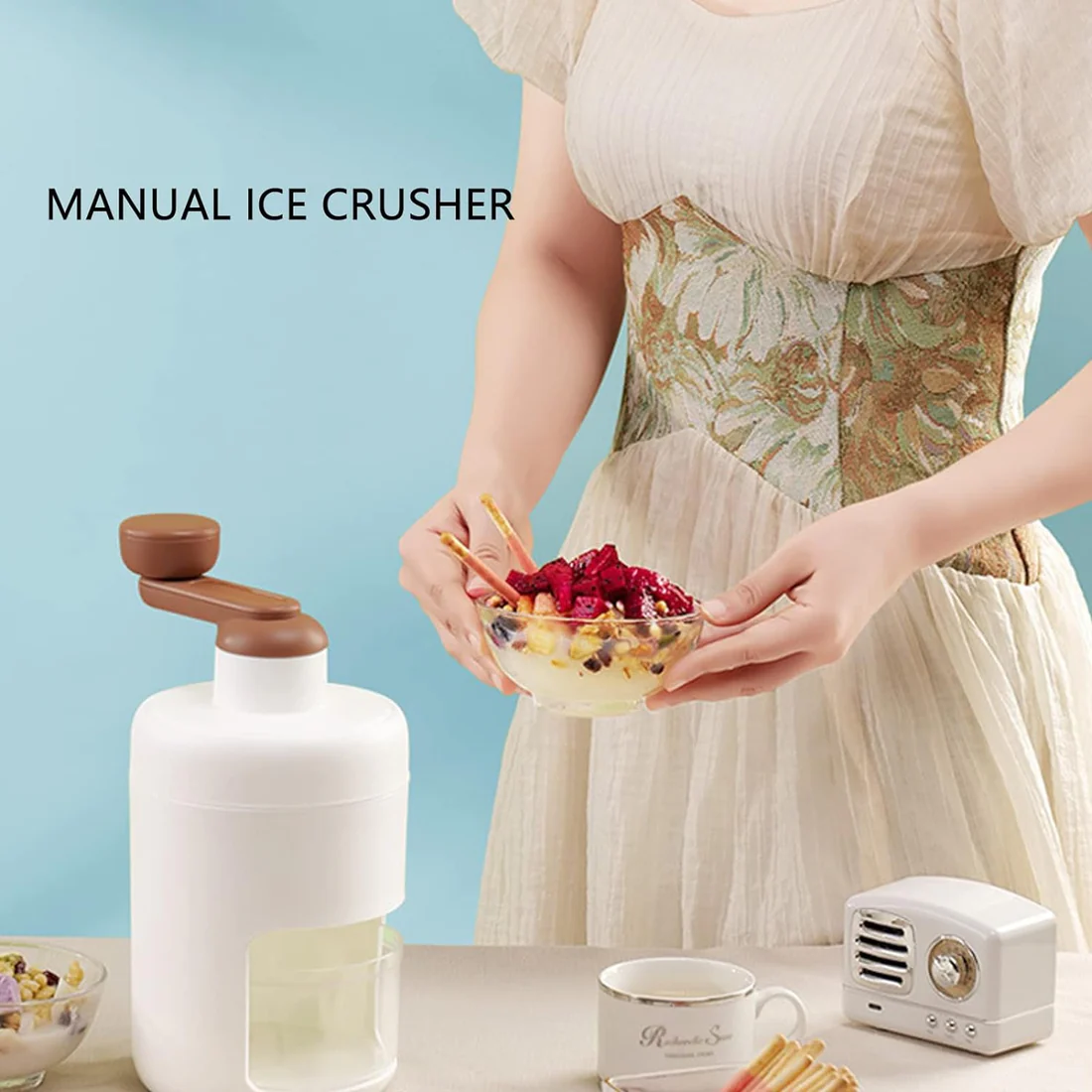 Portable Gola Maker and Ice Crusher | Manual Shaved Ice & Smoothie Machine - Image 2