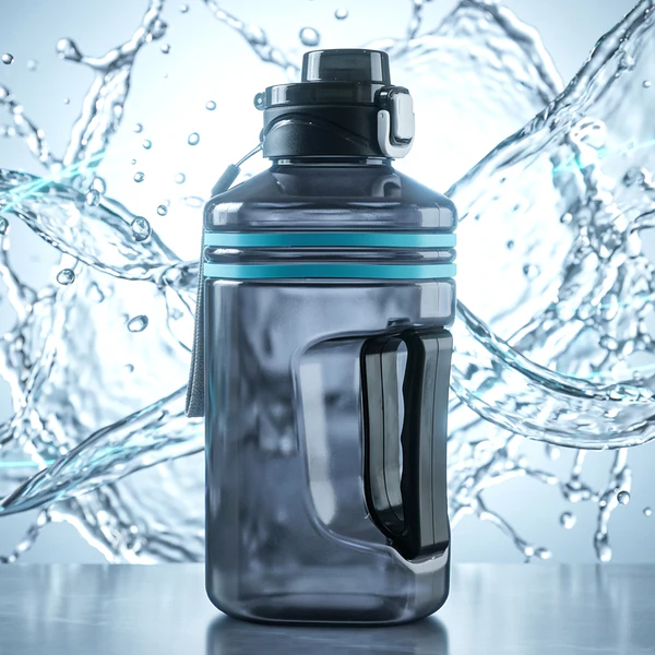 Large Square Gallon Style Water Bottle with Handle 1500 ML - Image 3
