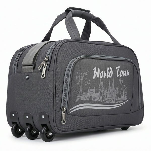 3 Piece Travel Duffel Bag Set – Lightweight Shoulder Strap - Grey - Image 5